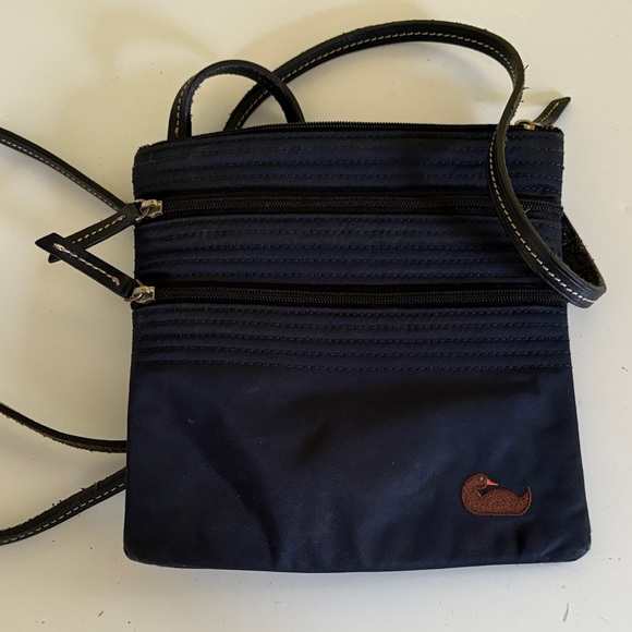 Dooney & Bourke Handbags - Dooney & Bourke North South Triple Zipper  Small Navy Nylon Crossbody